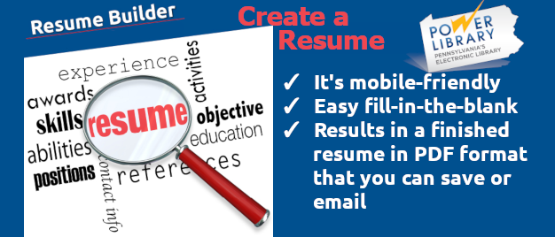 Use this mobile-friendly tool to build your resume! This link to an exterior site opens in a new window.