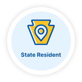 PA state with location marker